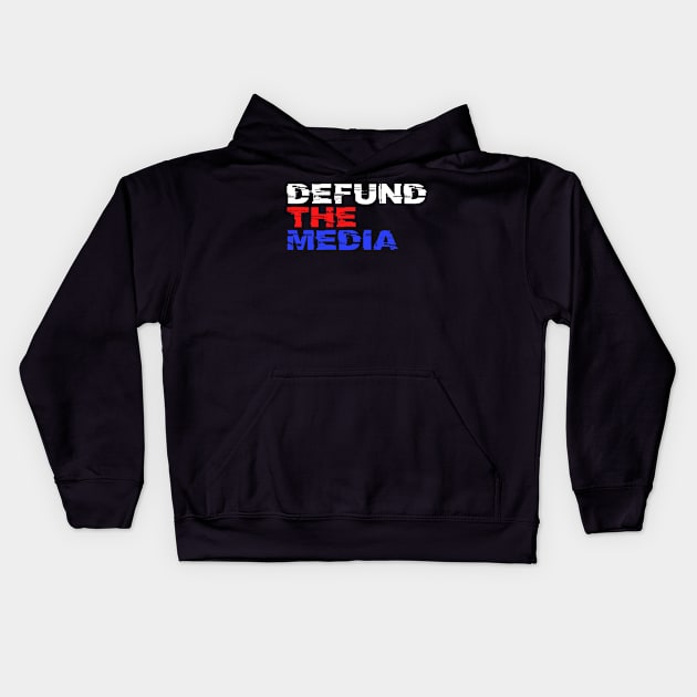 DEFUND THE MEDIA Kids Hoodie by STRANGER